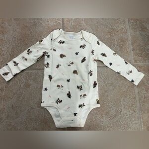 Ralph Lauren Cream Animal Print Baby Bodysuit
